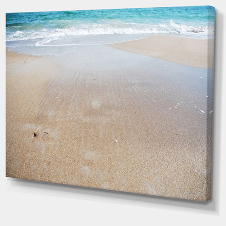 Crystal Clear Sea Waves on Beach - Modern Beach Canvas Art Print