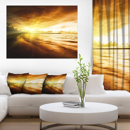 Breathtaking Yellow Caribbean Beach - Seashore Canvas Wall Art