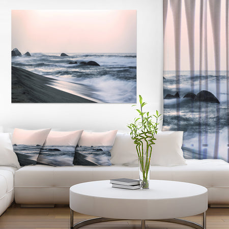 Wonderful Long Exposure Sea Waves - Beach Canvas Wall Art