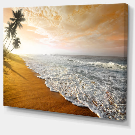 Wavy Clouds over Seashore - Extra Large Seascape Art Canvas
