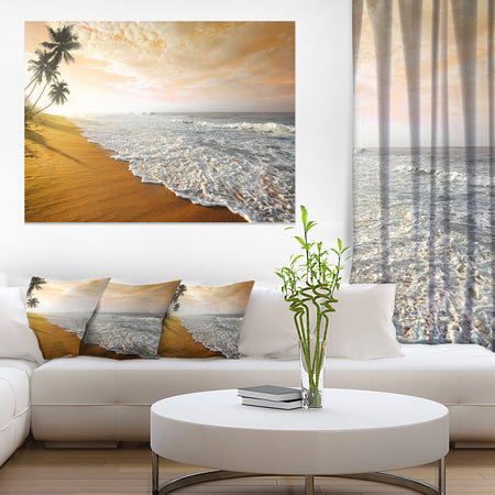 Wavy Clouds over Seashore - Extra Large Seascape Art Canvas