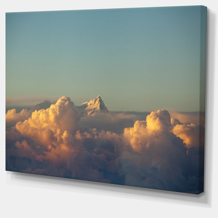 Orange Clouds Colorful Sunset in Sky - Extra Large Wall Art Landscape