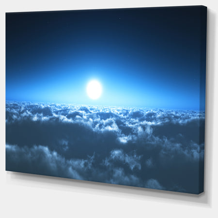Night Flight above Clouds - Extra Large Wall Art Landscape