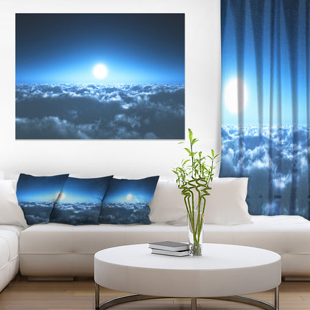 Night Flight above Clouds - Extra Large Wall Art Landscape