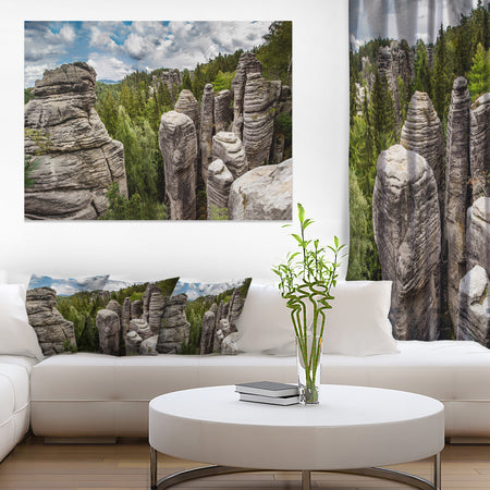 Beautiful Rocks in Bohemian Paradise Landscape Wall Art Canvas Print