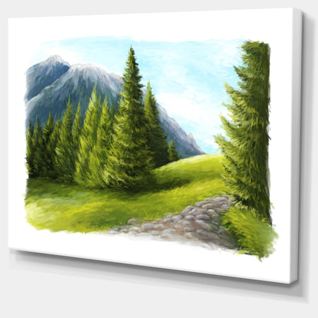 Road in Green Mountains - Landscape Wall Art Canvas Print
