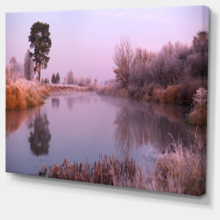 Misty Autumn Sunrise Over River - Landscape Print Wall Artwork