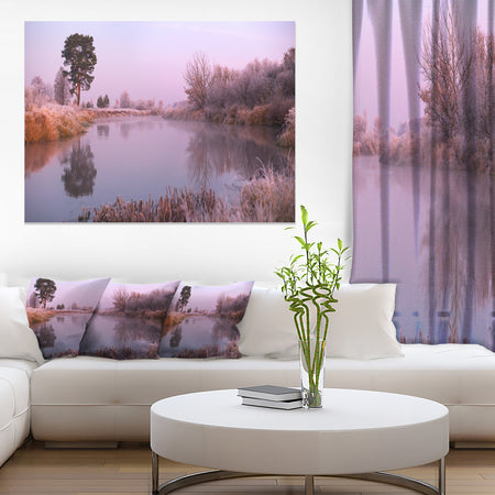 Misty Autumn Sunrise Over River - Landscape Print Wall Artwork