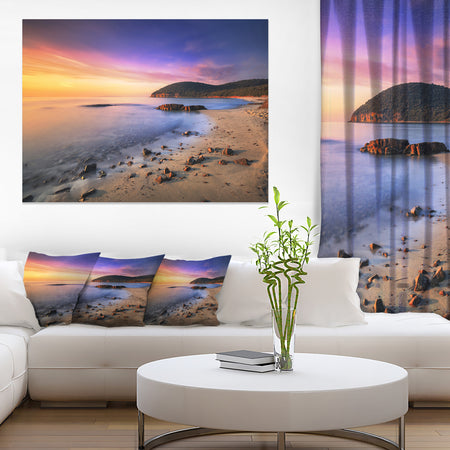 Sunset in Cala Violina Bay Beach - Extra Large Seashore Canvas Art