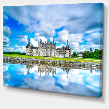 Chateau De Chambord Castle in Blue - Oversized Landscape Wall Art Print