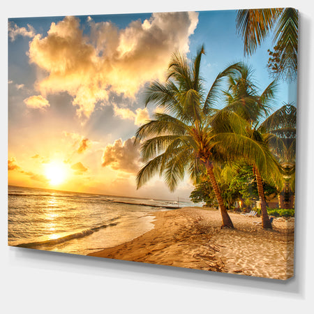 Gorgeous Beach of Island Barbados - Modern Seascape Canvas Artwork
