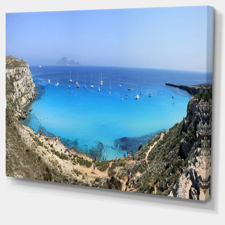 Cala Rossa Beach Sicily Italy - Modern Seascape Canvas Artwork