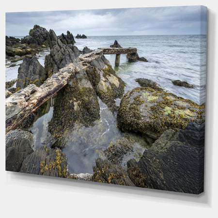 Rocky North Ireland Seashore - Modern Seascape Canvas Artwork