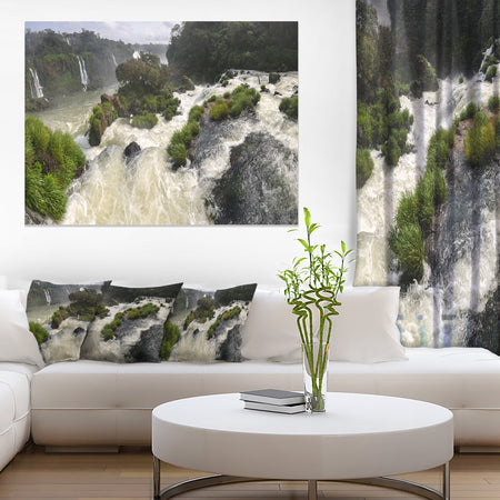 Waterfall Iguacu Falls in Brazil - Landscape Art Canvas Print