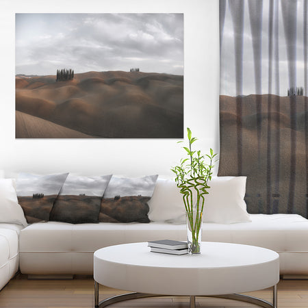 Cypress Grove at the Field Panorama - Landscape Art Canvas Print