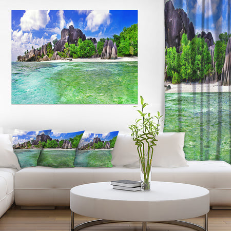 Amazing La Diguse Island Seychelles - Landscape Art Canvas Print