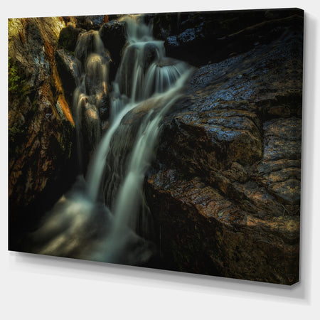 Slow Motion Waterfall in Summer - Landscape Art Canvas Print