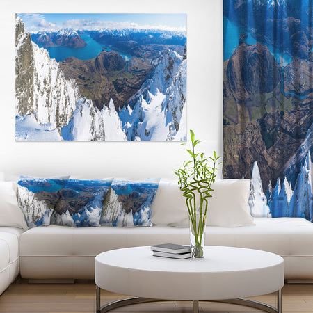 Frankton and Lake Aerial View Panorama - Landscape Art Canvas Print