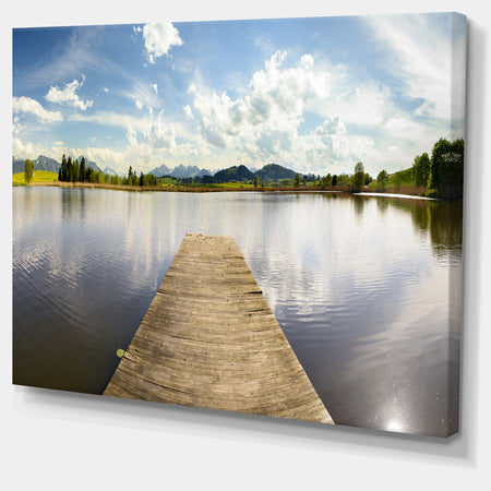 Pier into Sea Bavaria Panorama - Large Seascape Art Canvas Print