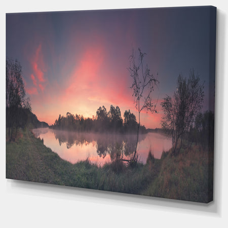 Purple Tinged Spring Mountains - Landscape Artwork Canvas