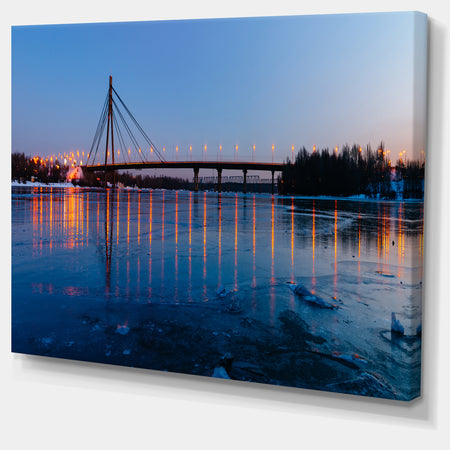 Moscow Bridge in Kiev Panorama - Cityscape Artwork Canvas
