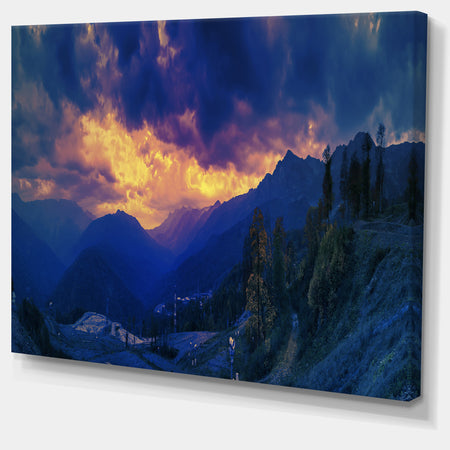 Mountains Peaks of Caucasus Hills - Landscape Artwork Canvas