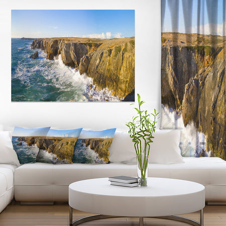 Cote Sauvage Bretagne France - Large Seascape Art Canvas Print