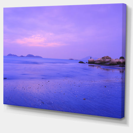 Blue Sunset at Lung Kwu Tan Coastline - Landscape Artwork Canvas
