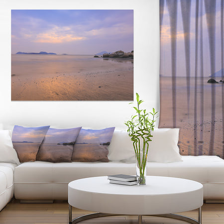 Yellowish Sunset at Lung Kwu Tan Coastline - Landscape Artwork Canvas
