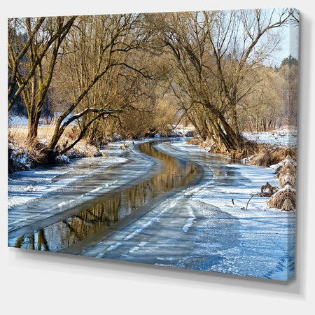 Blue Sunny Day in Winter Landscape - Landscape Artwork Canvas