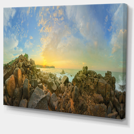 Sri Lanka Romantic Beach Panorama - Large Seascape Art Canvas Print
