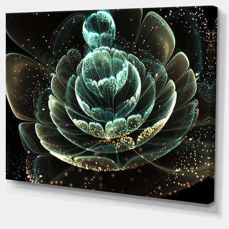 Fractal Flower Light Green Digital Art - Large Floral Canvas Art Print