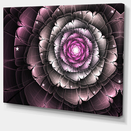 Fractal Flower Glossy Pink Digital Art - Large Floral Canvas Art Print