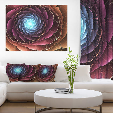 Fractal Flower Pink Brown Digital Art - Large Floral Canvas Art Print