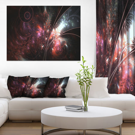 Dark Alien Digital Art Fractal Flower - Large Floral Canvas Art Print