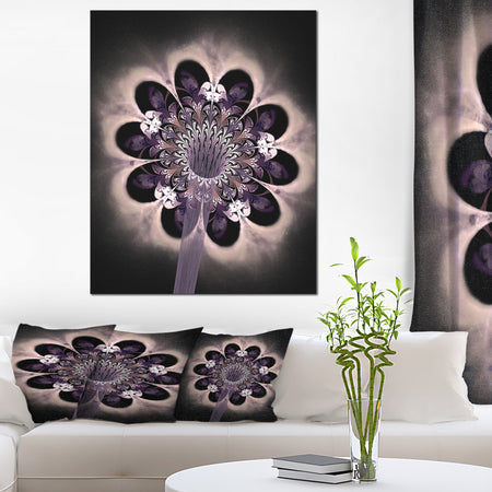 Bright Yellow Digital Art Fractal Flower - Large Floral Canvas Art Print
