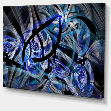 Symmetrical Spiral Blue Flower - Large Floral Canvas Art Print