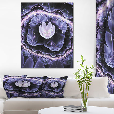 Shiny Fractal Flower with Bokeh Effect - Large Floral Canvas Art Print