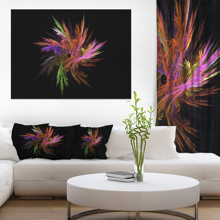 Excitingly Colorful Fractal Flower - Large Floral Canvas Art Print