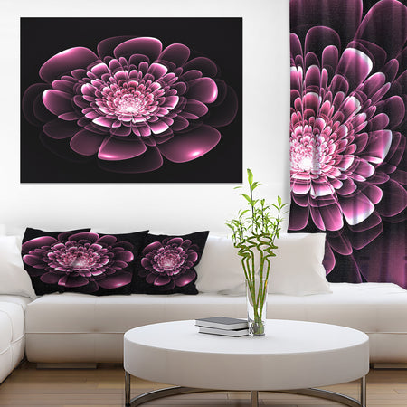 Purple Glossy Typical Fractal Flower - Large Floral Canvas Art Print