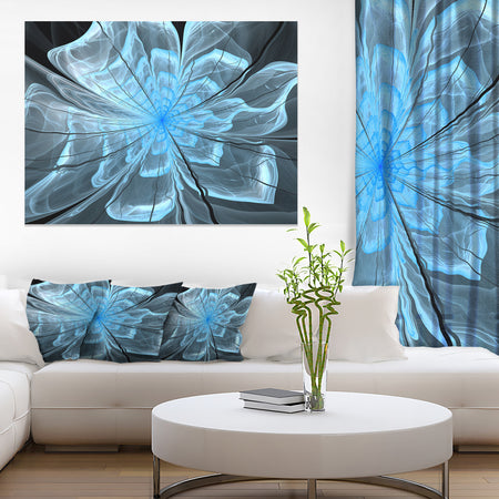 Light Blue Flower with Large Petals - Modern Floral Canvas Wall Art