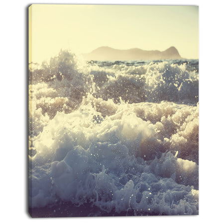 Roaring White Waves on Beach - Seashore Canvas Wall Artwork