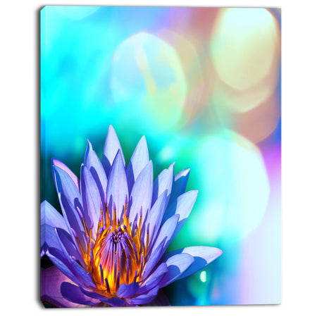 Blossoming Purple Lotus Flower - Floral Canvas Art Print