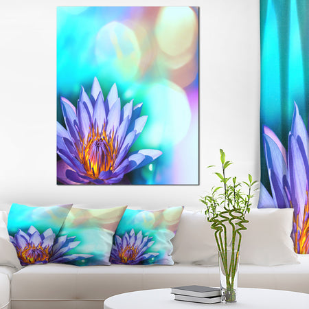 Blossoming Purple Lotus Flower - Floral Canvas Art Print