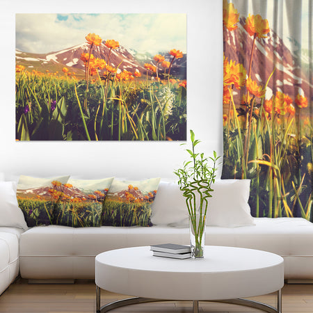 Fantastic Yellow Flowers in Meadow - Large Flower Canvas Wall Art