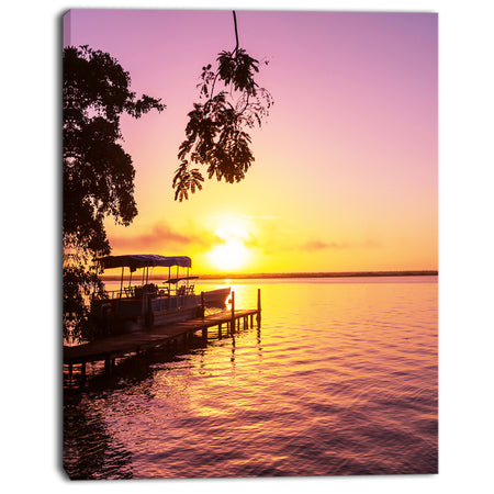 Tropical Beach with Fantastic Sunset - Extra Large Landscape Canvas Art