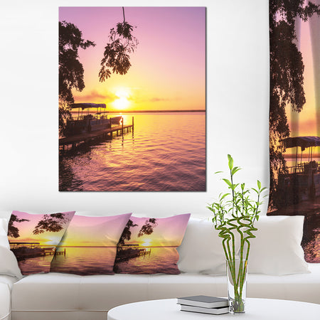 Tropical Beach with Fantastic Sunset - Extra Large Landscape Canvas Art
