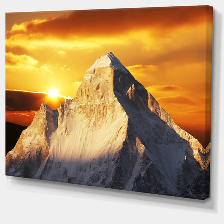 Shivling Garhwal Himalaya At Sunset - Landscape Art Print Canvas