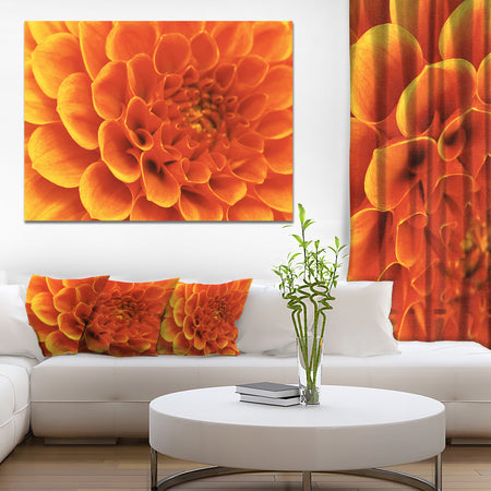 Large Orange Flower and Petals - Floral Canvas Art Print