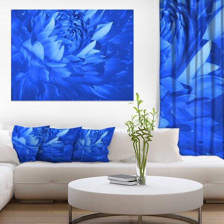 Bright Blue Flower Petals - Modern Floral Canvas Wall Art